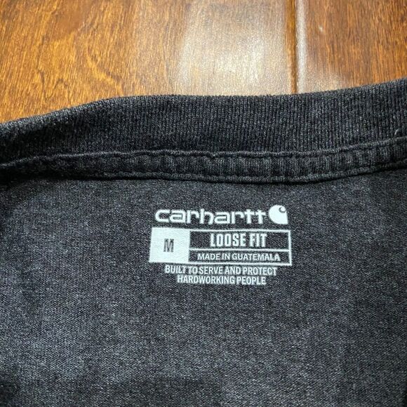 Carhartt Loose Fit Henley Dark Gray Pocket T-Shirt Men's Size Medium - Picture 5 of 7